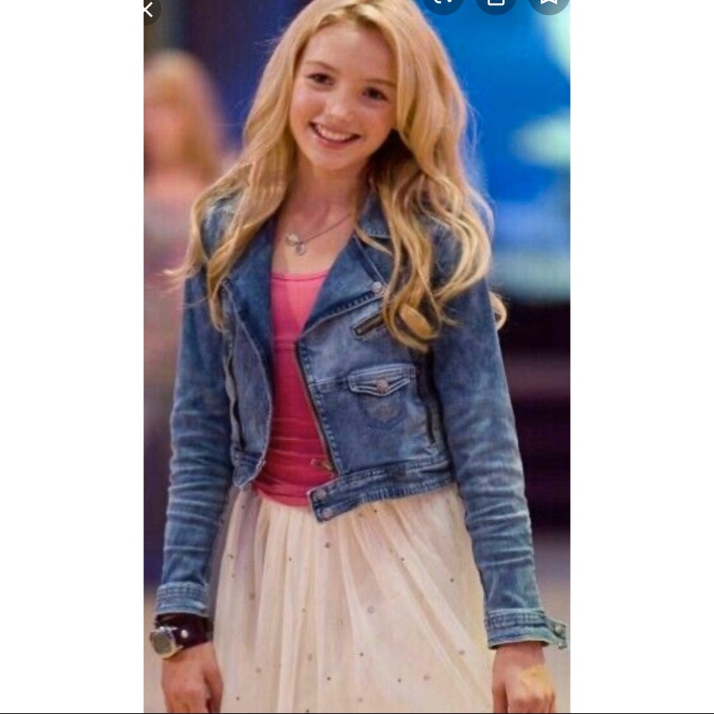 Girls Jean Moto Jacket as seen on Peyton List